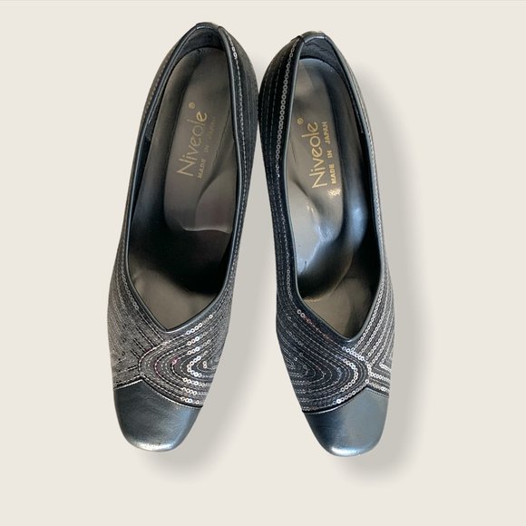 Niveole grey & silver heels - US Women's Sz 8 - Picture 2 of 5